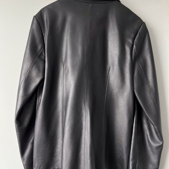Leather hip length jacket, size 16 - Picture 2 of 3